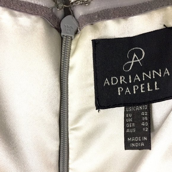 Adrianna Papell Hand-beaded 3D Floral Strapless Gown - Picture 6 of 7